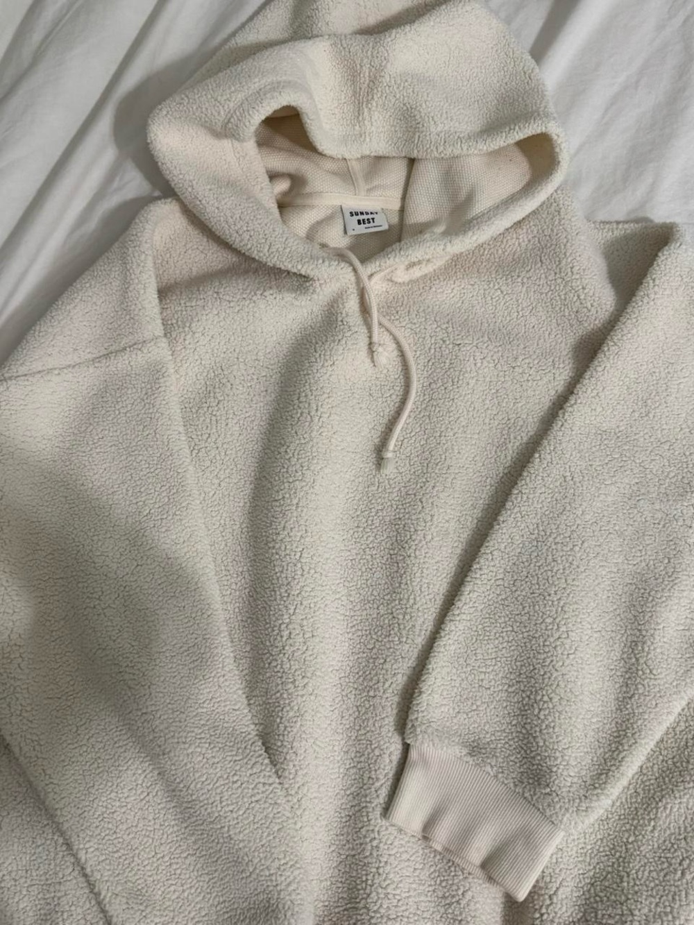 Sunday Best Cream Sherpa Crewneck Hoodie
